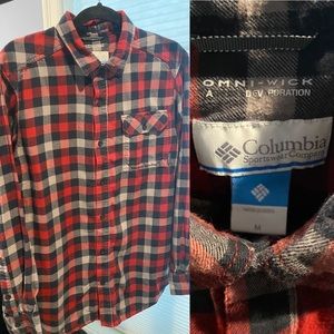 Columbia size Medium Red/Black Flannel